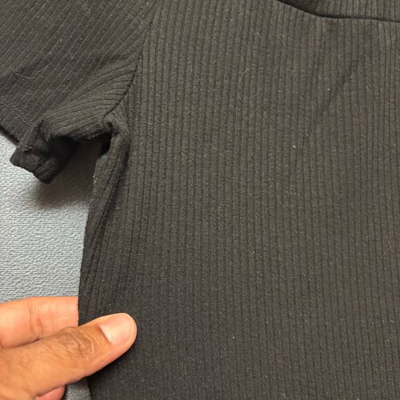 Y2K Off the Shoulder Dress J For Justify Ribbed Decorative Buttons Bodycon Witch - Picture 9 of 9